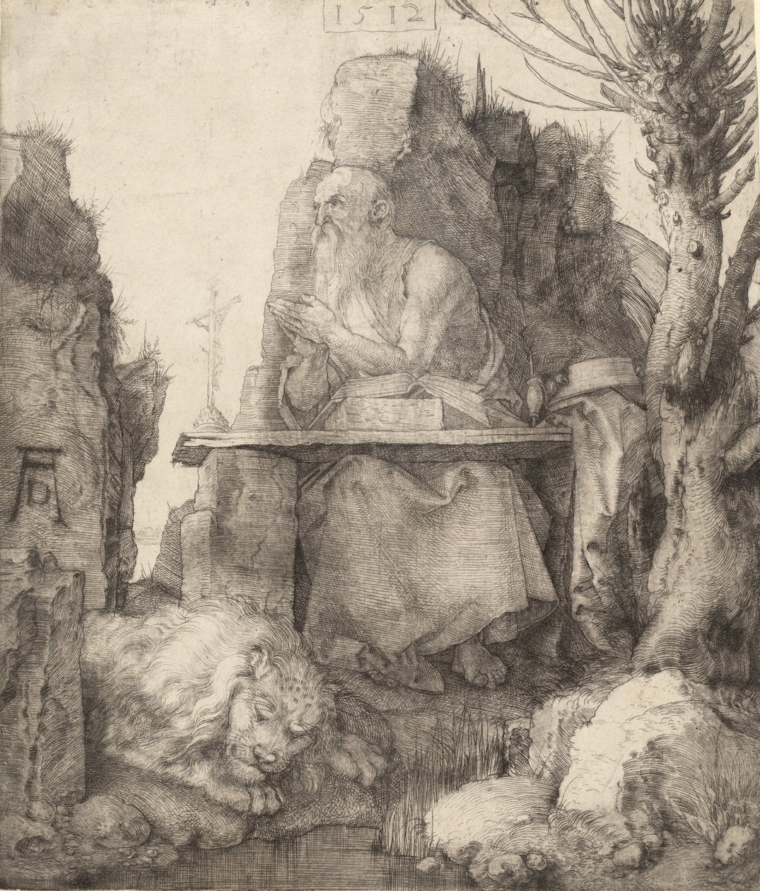 Sankt Hieronymus ved Pollard Willow, 1512. af Albrecht Dürer