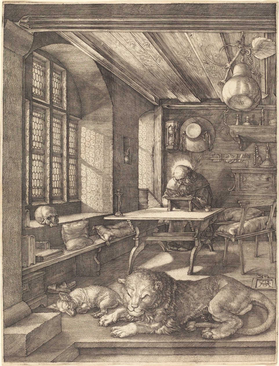 Sankt Hieronymus i sit studie af Albrecht Dürer