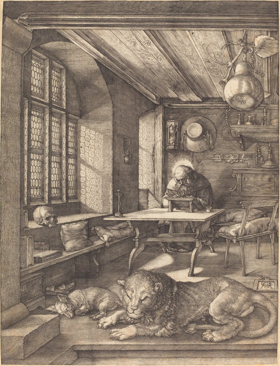 Sankt Hieronymus i sit studie af Albrecht Dürer