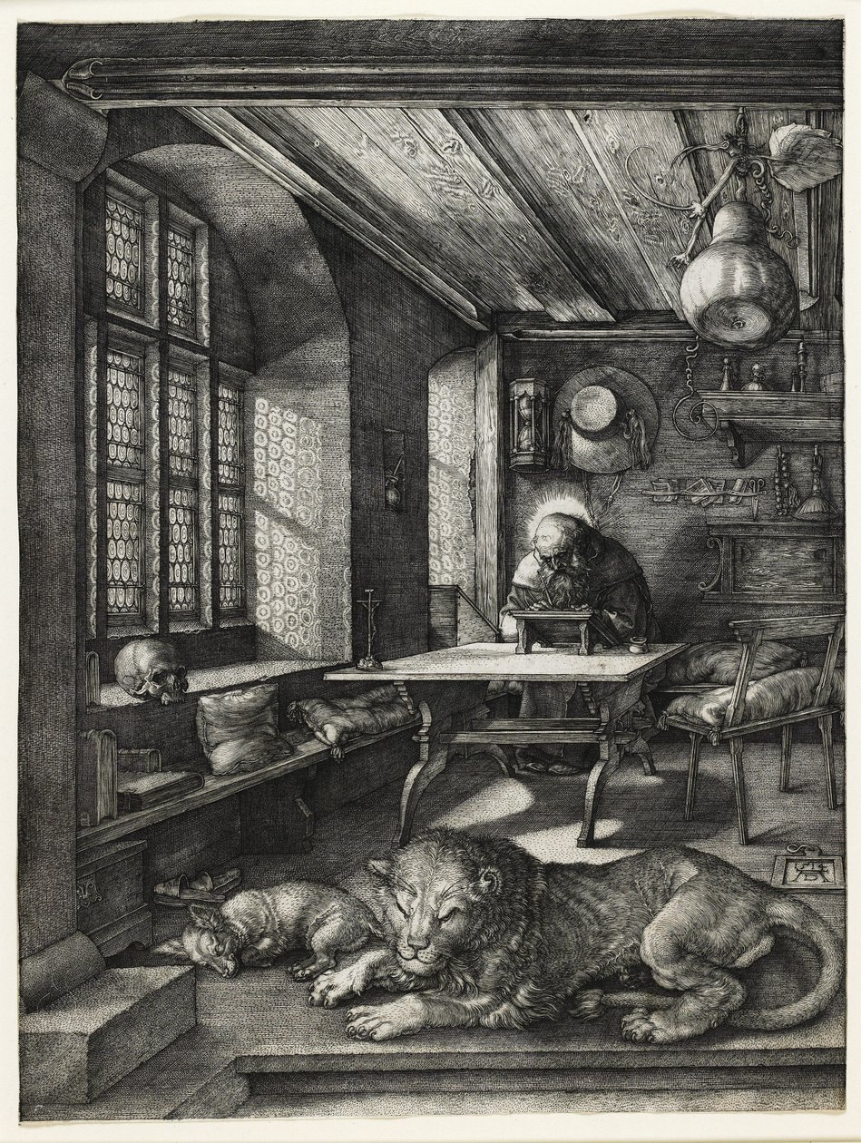 Sankt Hieronymus i hans studie, 1514 af Albrecht Dürer