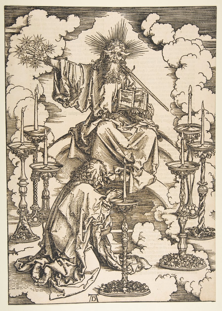 Sankt Johannes ser de syv gyldne lysestager, fra The Apocalypse.n.d. af Albrecht Dürer
