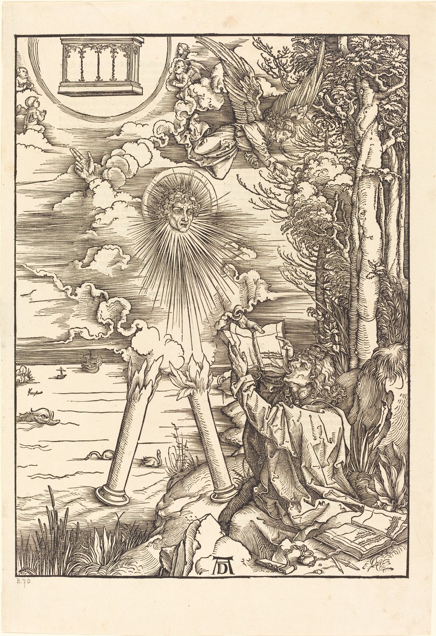 Sankt Johannes fortærer bogen af Albrecht Dürer