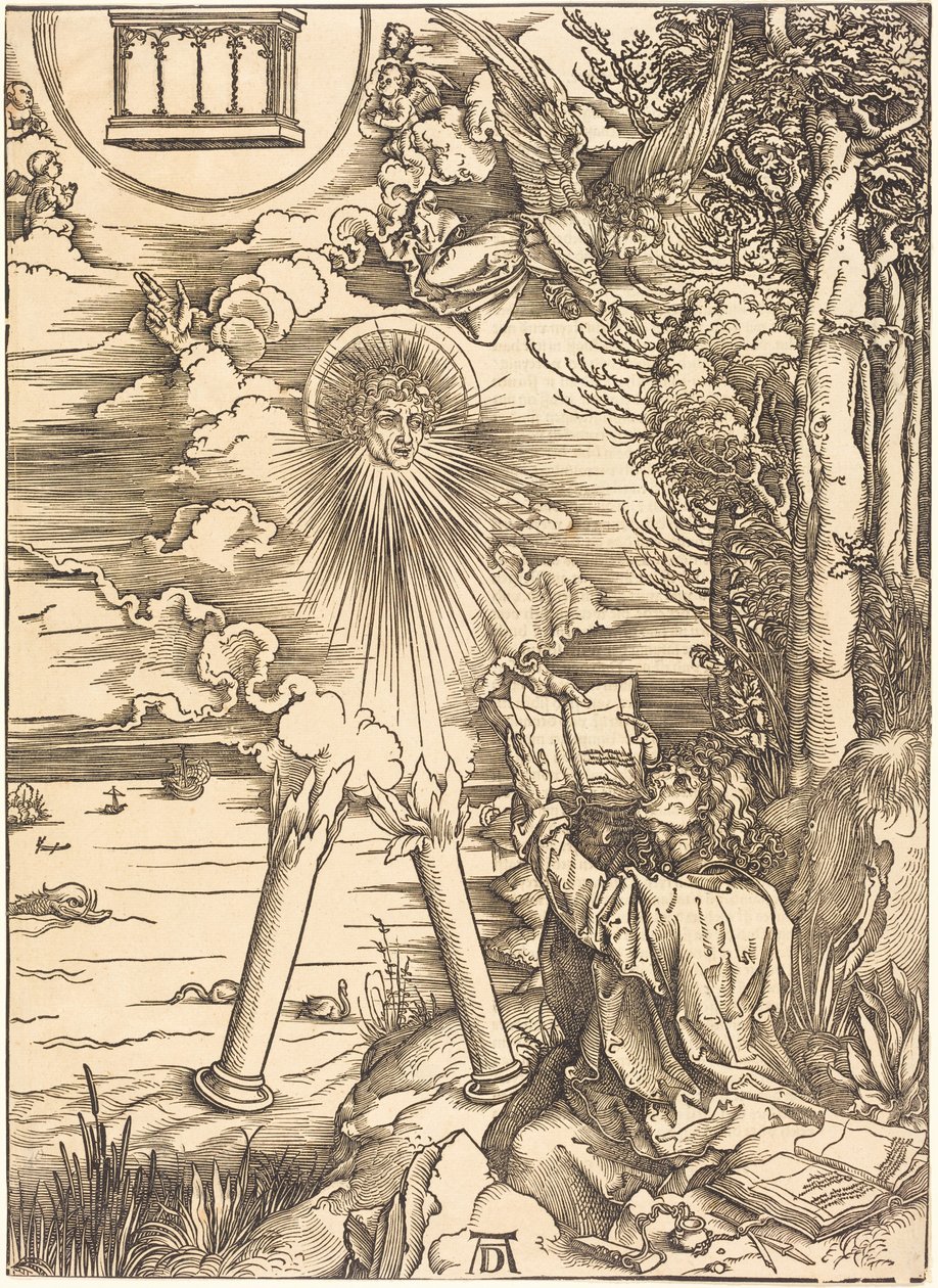Sankt Johannes fortærer bogen af Albrecht Dürer