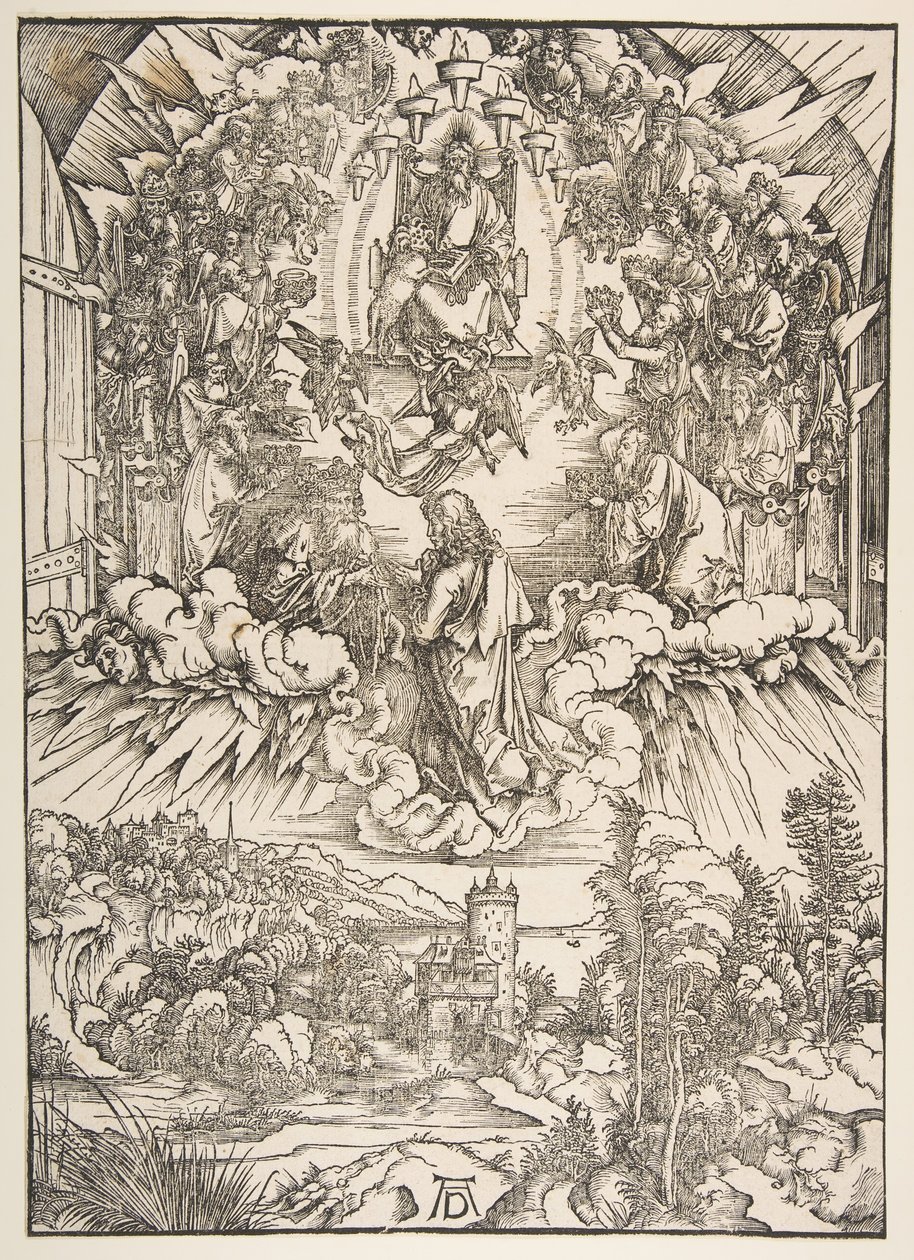 Sankt Johannes foran Gud og de ældste, fra Apokalypsen, ca. 1496. af Albrecht Dürer