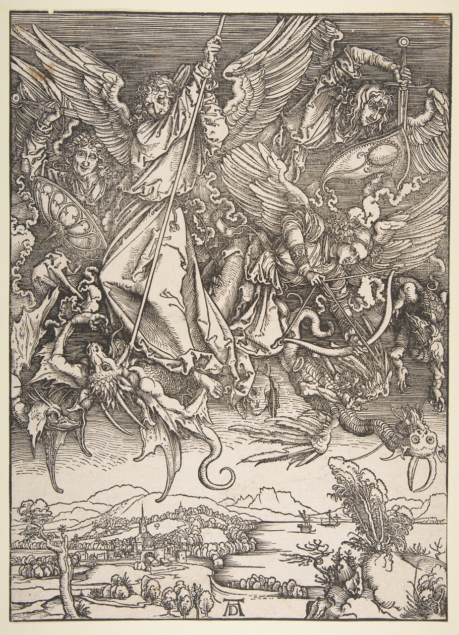 Sankt Michael i kamp mod dragen, fra »Apokalypsen« af Albrecht Dürer