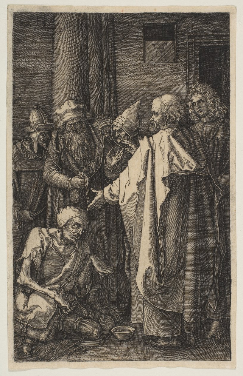 Sankt Peter og Sankt Johannes ved templets port, fra The Passion, 1513. af Albrecht Dürer