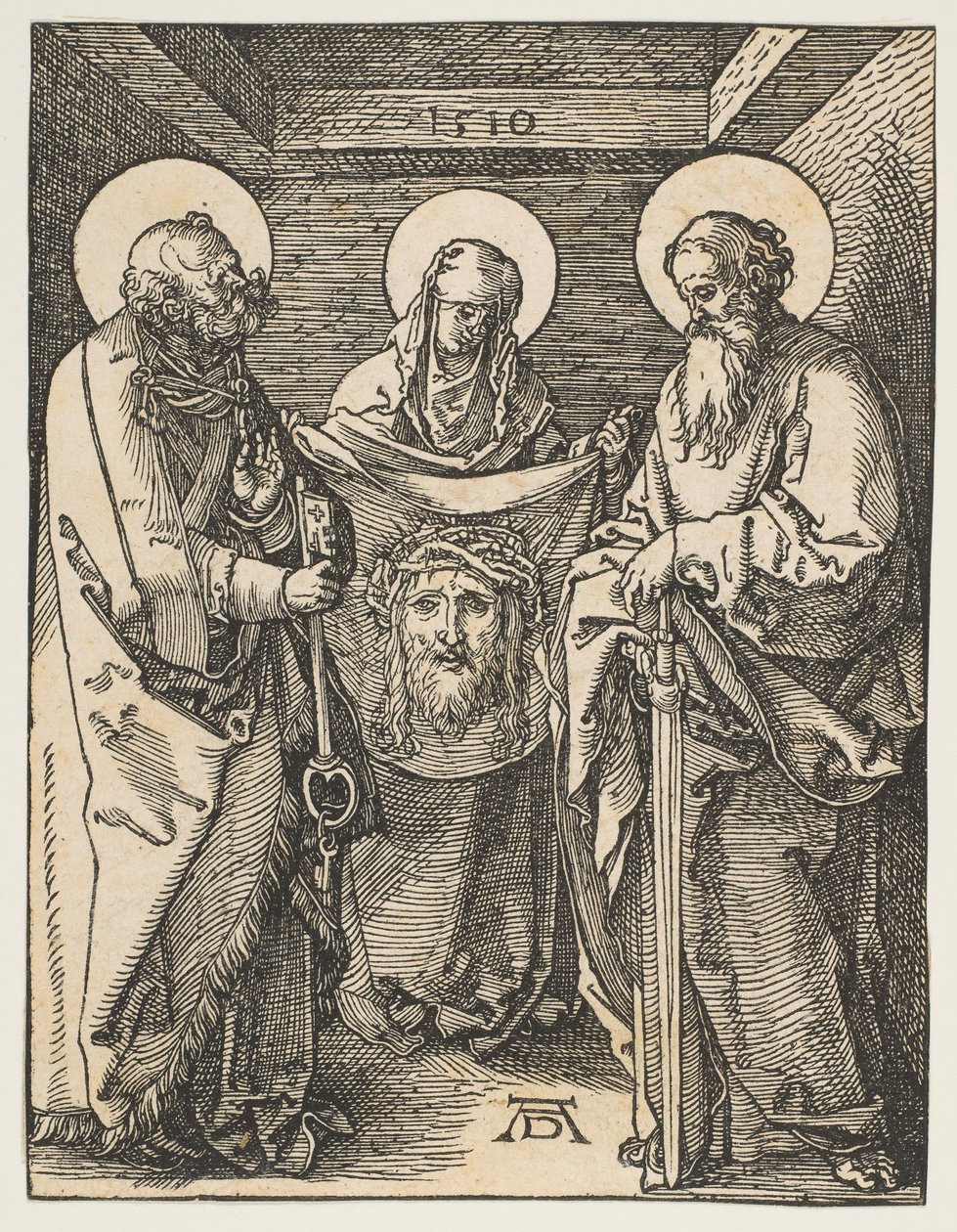 Sankt Veronica mellem de hellige Peter og Paul, fra The Small Passion, 1510. af Albrecht Dürer