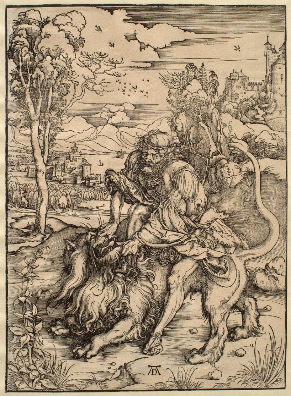 Samson kæmper med løven af Albrecht Dürer