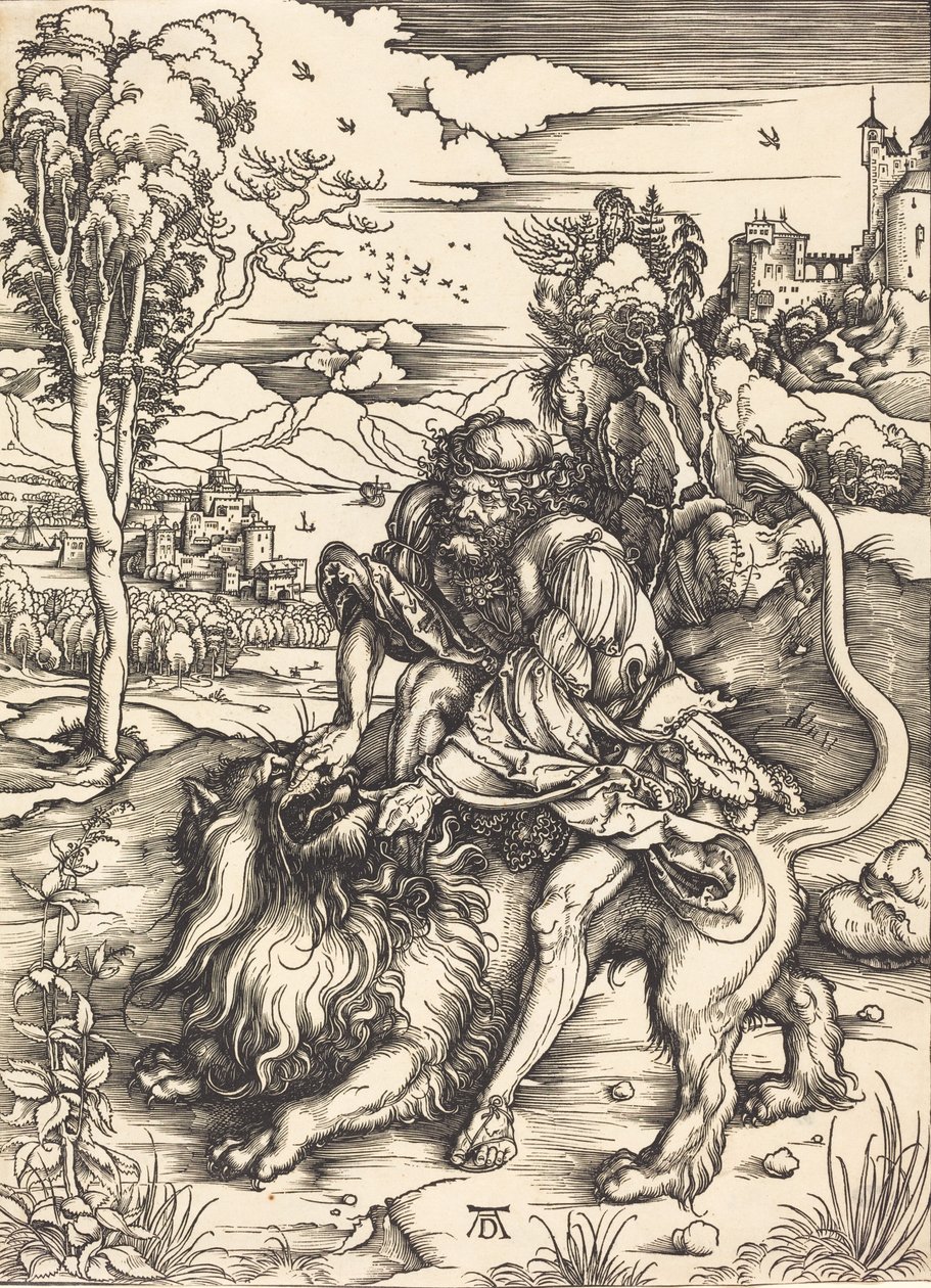 Samson kæmper med løven, ca. 14971498. af Albrecht Dürer