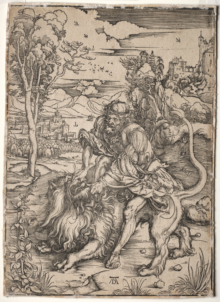 Samson dræber løven, ca. 1496-1497. af Albrecht Dürer