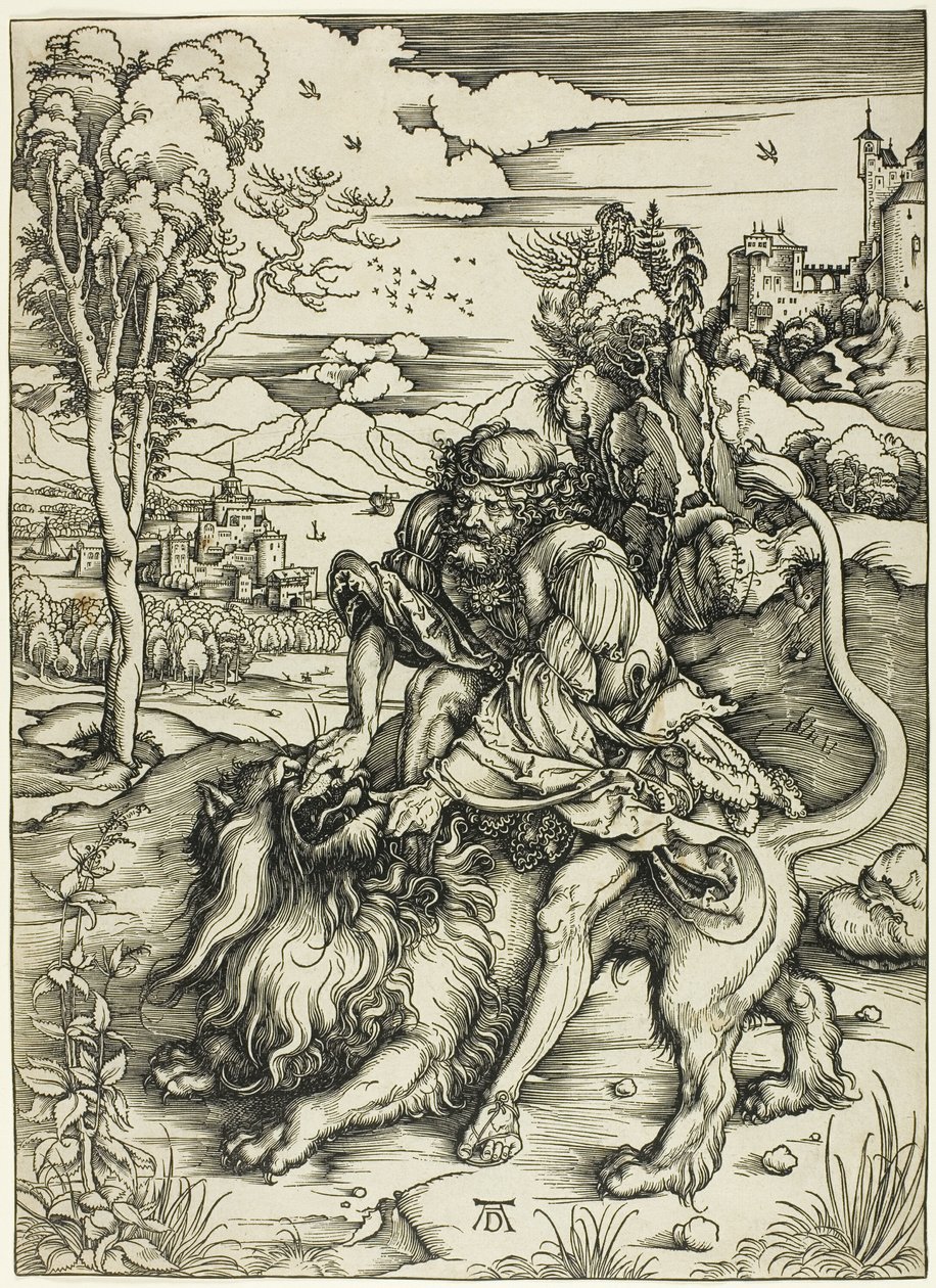 Samson river løven af Albrecht Dürer