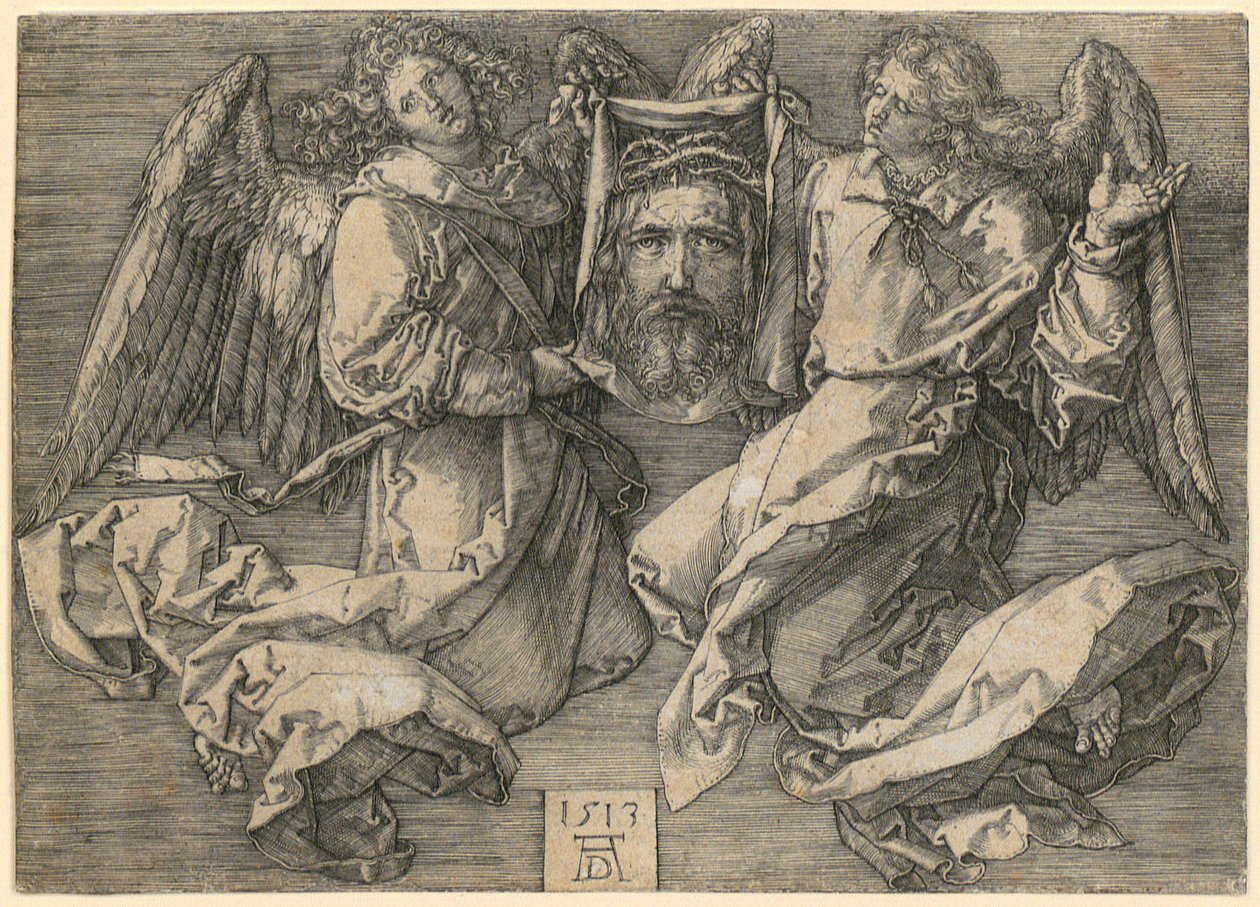 Svededug holdt af to engle af Albrecht Dürer