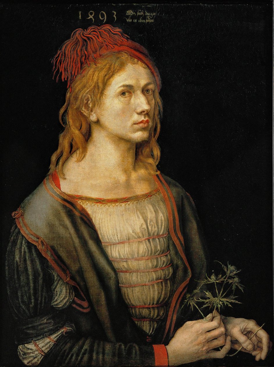 Selvportræt med tidsel af Albrecht Dürer