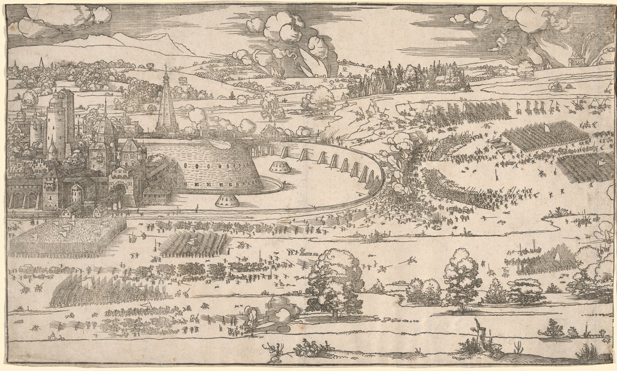 Belejring af en fæstning: højre del. af Albrecht Dürer