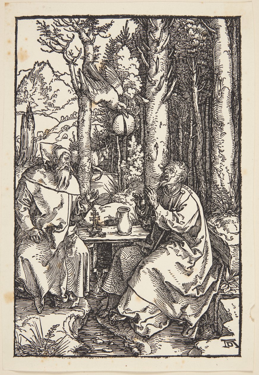 St. Anthony besøger St. Paul i ørkenen af Albrecht Dürer