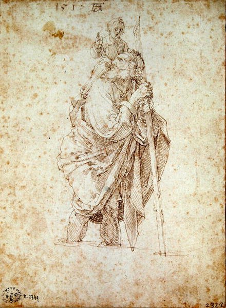 St. Christopher, der bærer Kristus, 1515 af Albrecht Dürer