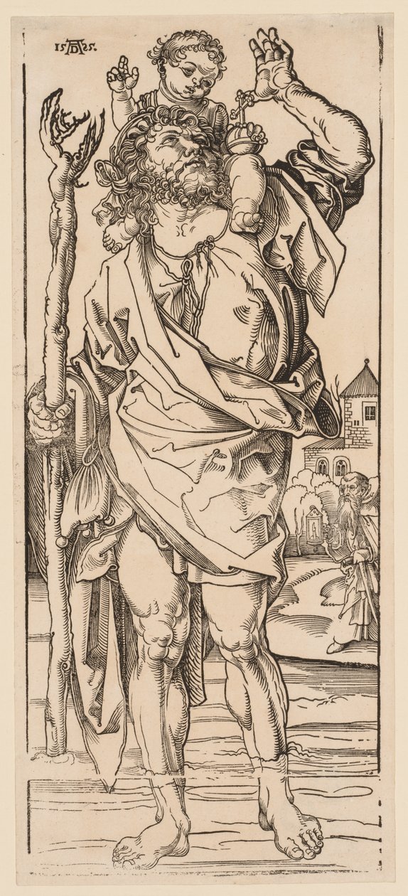 St. Christopher krydser strømmen af Albrecht Dürer