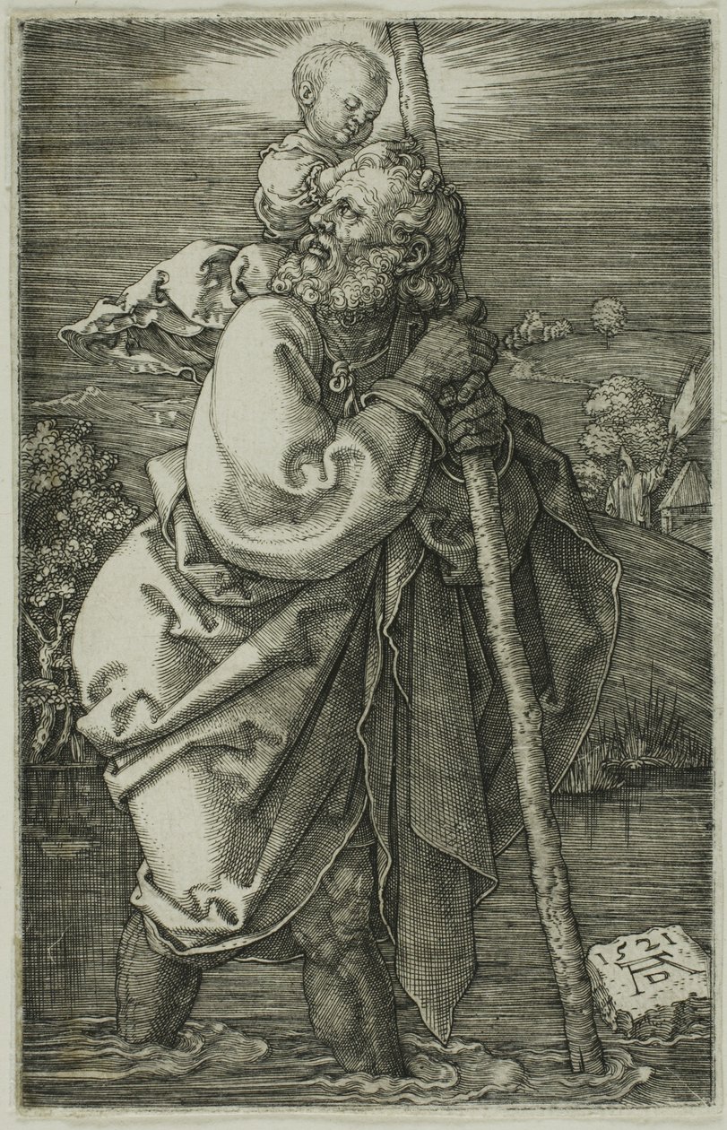 St. Christopher vender mod venstre af Albrecht Dürer