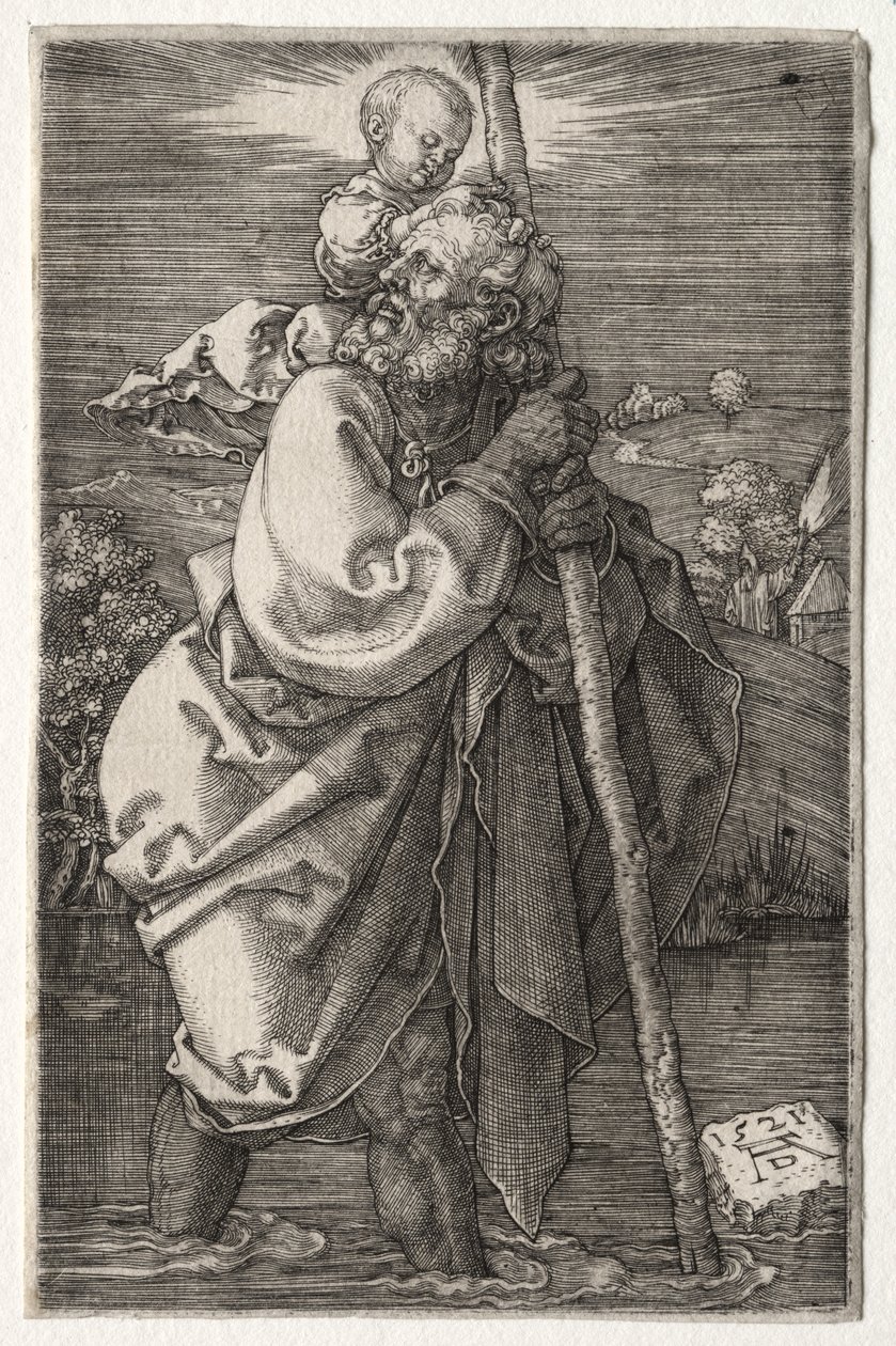 St. Christopher, vendt mod venstre af Albrecht Dürer