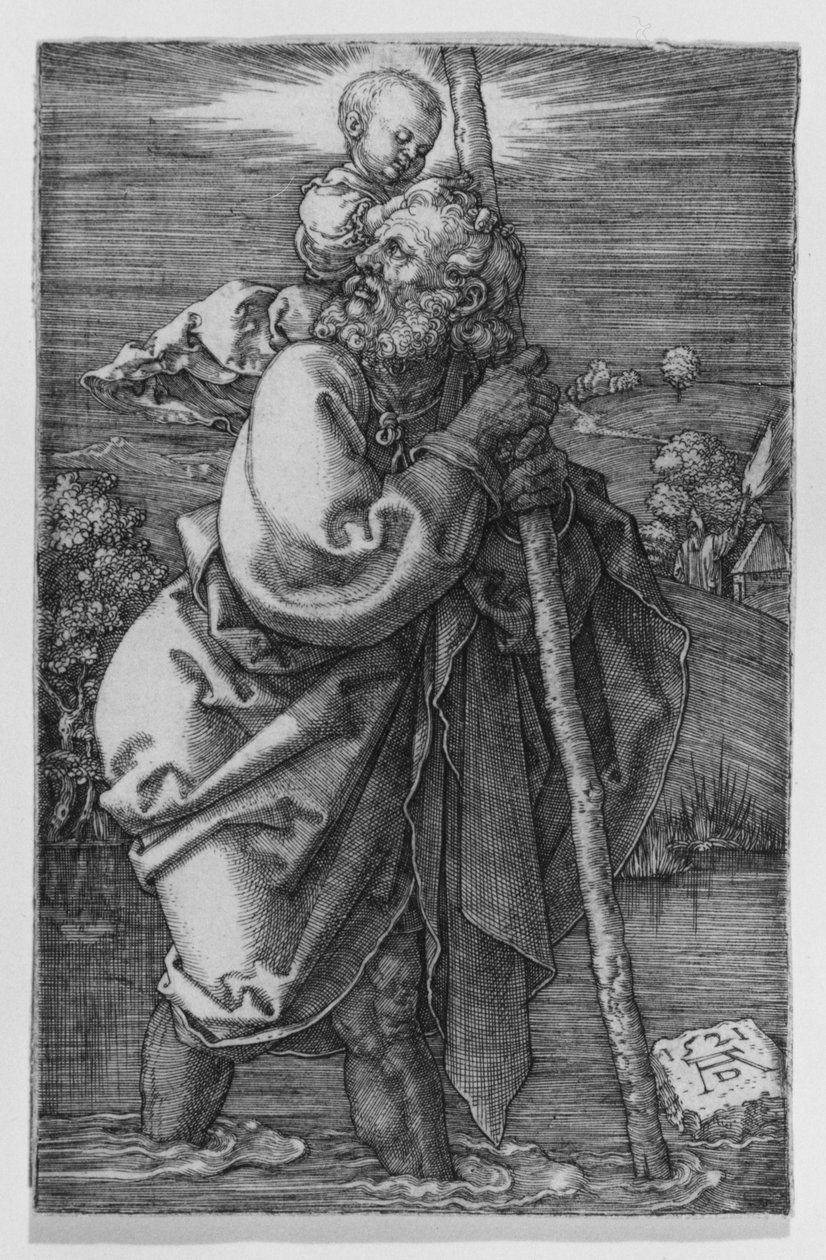 Sankt Kristoffer vendt mod venstre af Albrecht Dürer