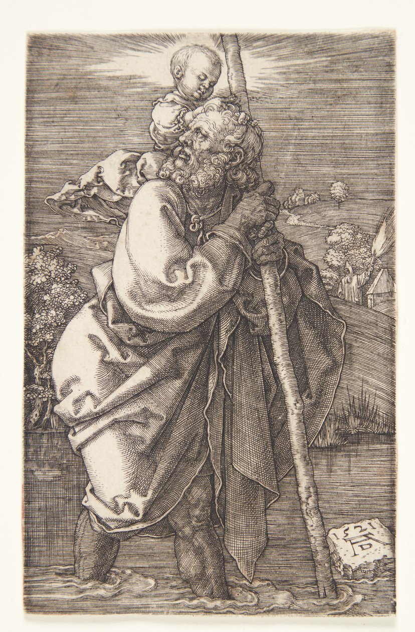 St. Christopher vender mod venstre af Albrecht Dürer