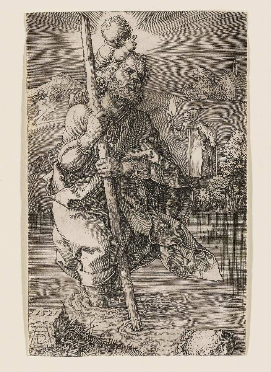 Sankt Kristoffer med hovedet vendt mod højre af Albrecht Dürer