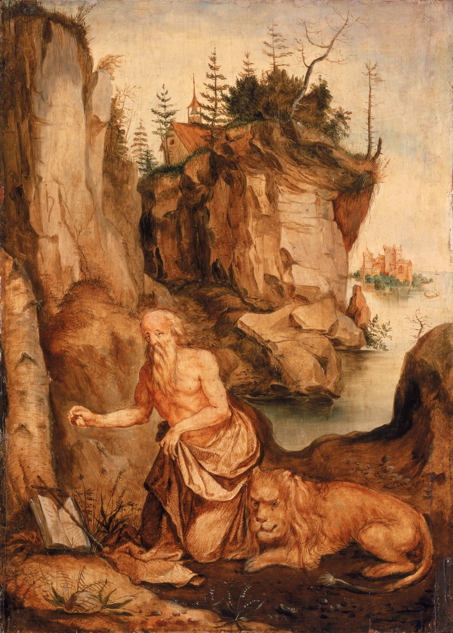 Sankt Hieronymus og Løven, ca. 1500 af Albrecht Dürer