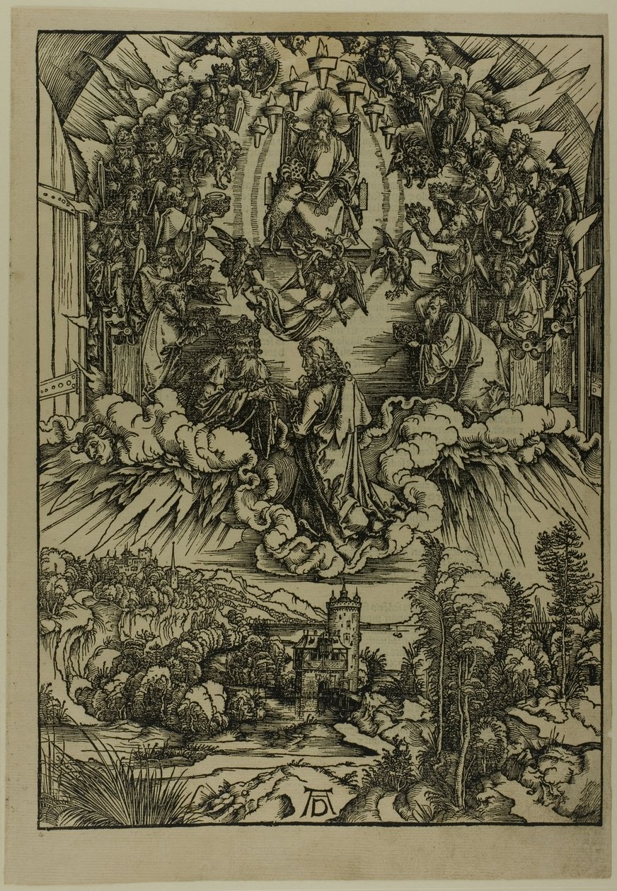 Johannes foran Gud og de ældste, fra Apokalypsen af Albrecht Dürer