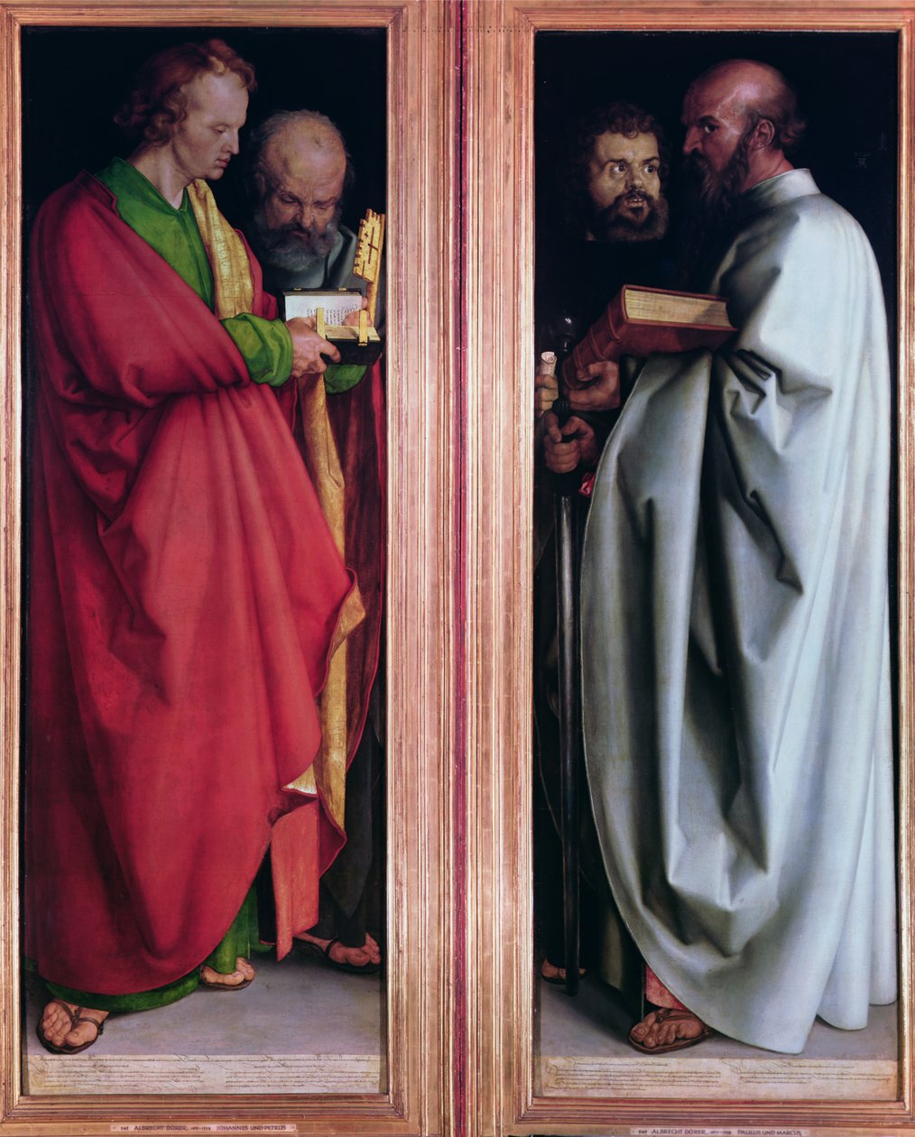 Sankt Johannes med Sankt Peter og Sankt Paulus med Sankt Markus, 1526 af Albrecht Dürer