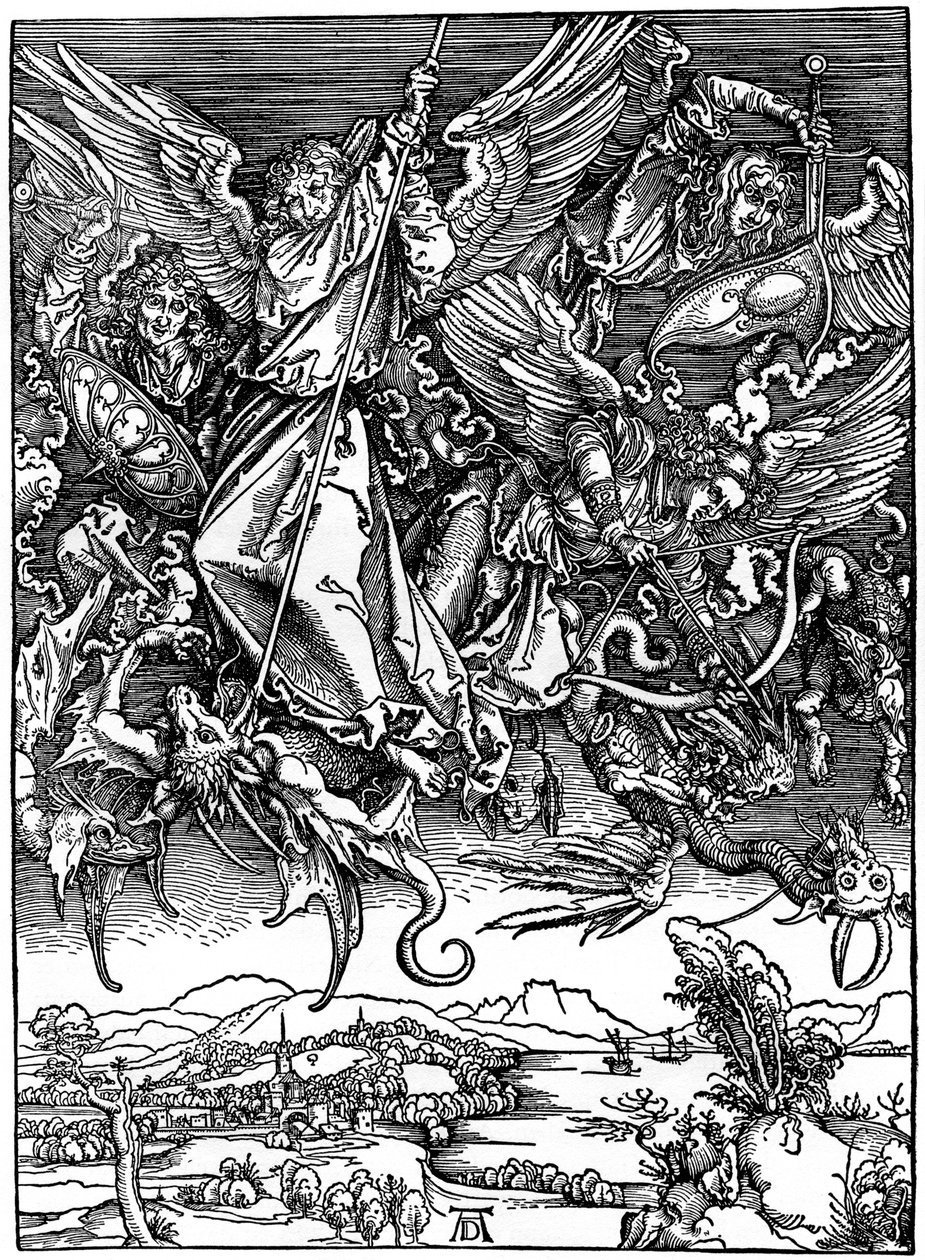 St. Michael kæmper med dragen, 1498, 1936 af Albrecht Dürer