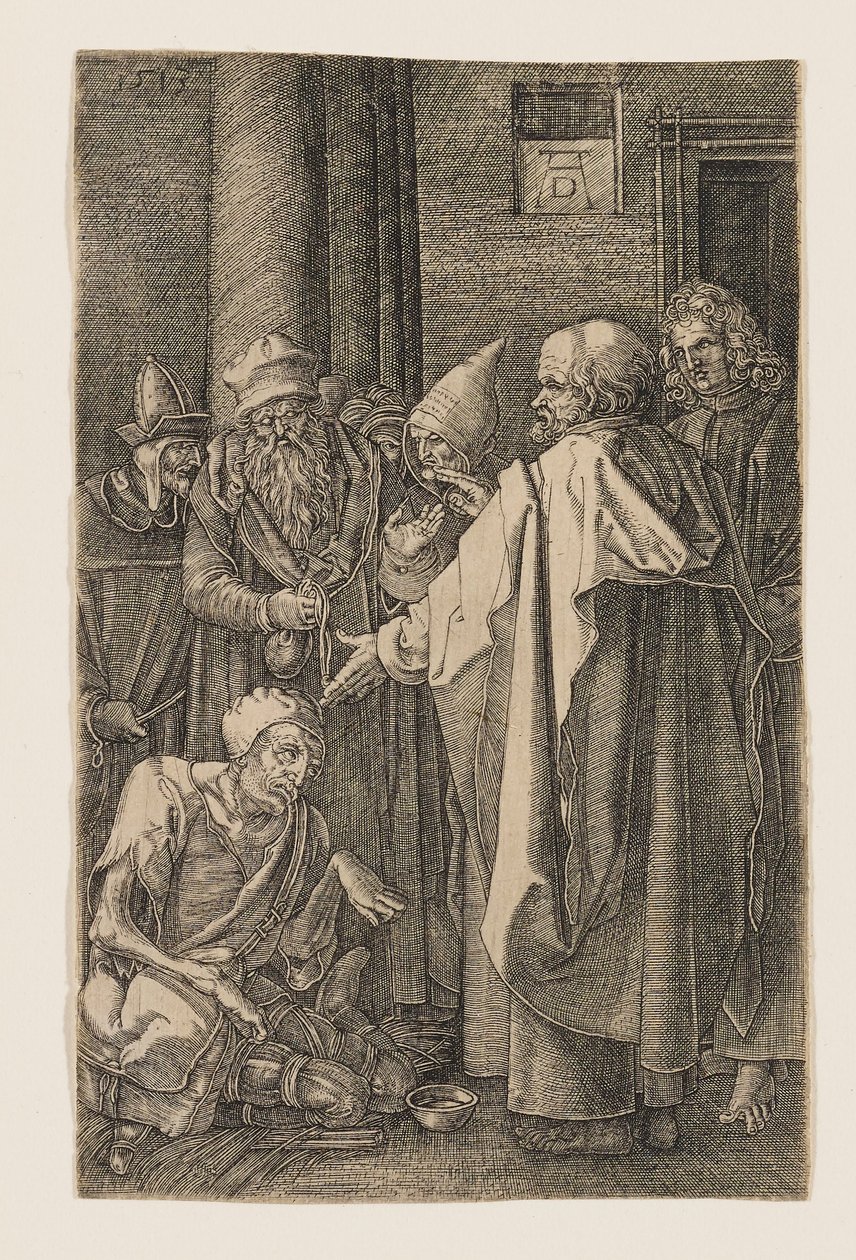 Sankt Peter og Sankt Johannes helbreder en lam ved tempelporten af Albrecht Dürer