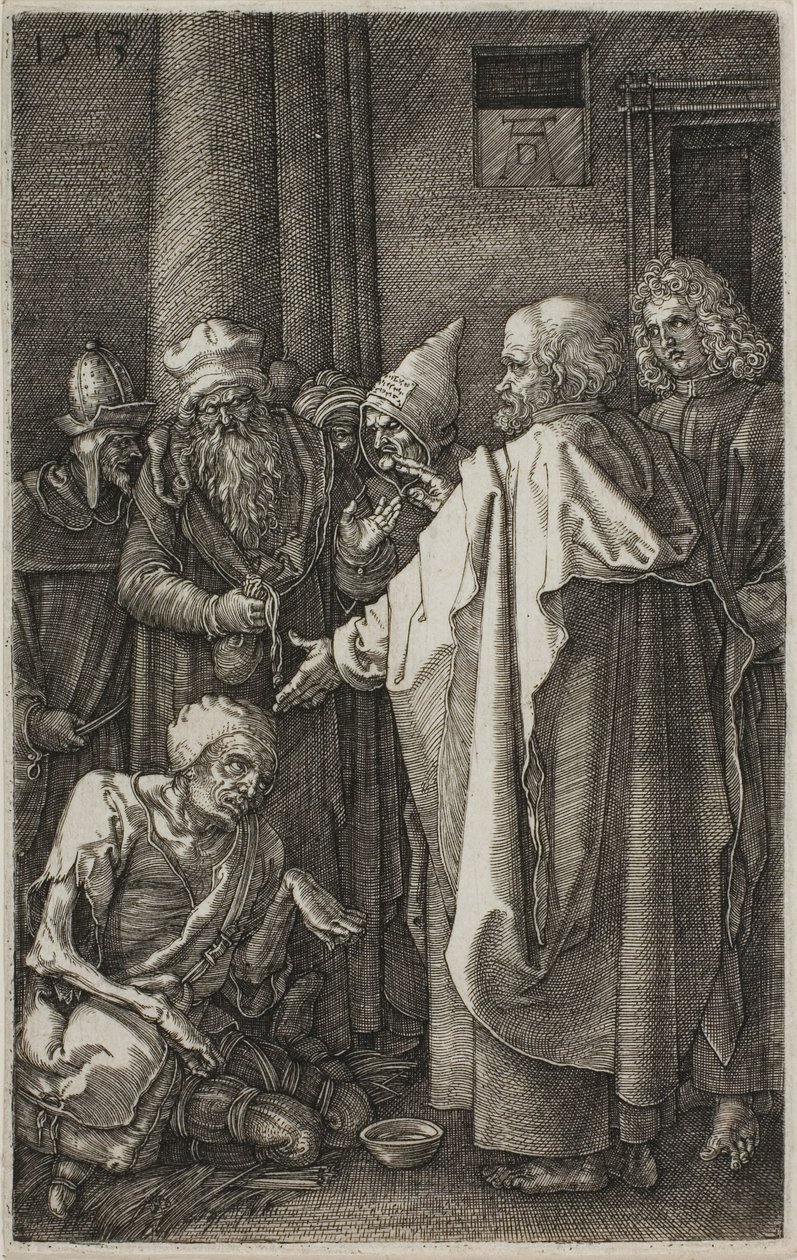 St. Peter og St. John Healing the Cripple, fra The Engraved Passion af Albrecht Dürer