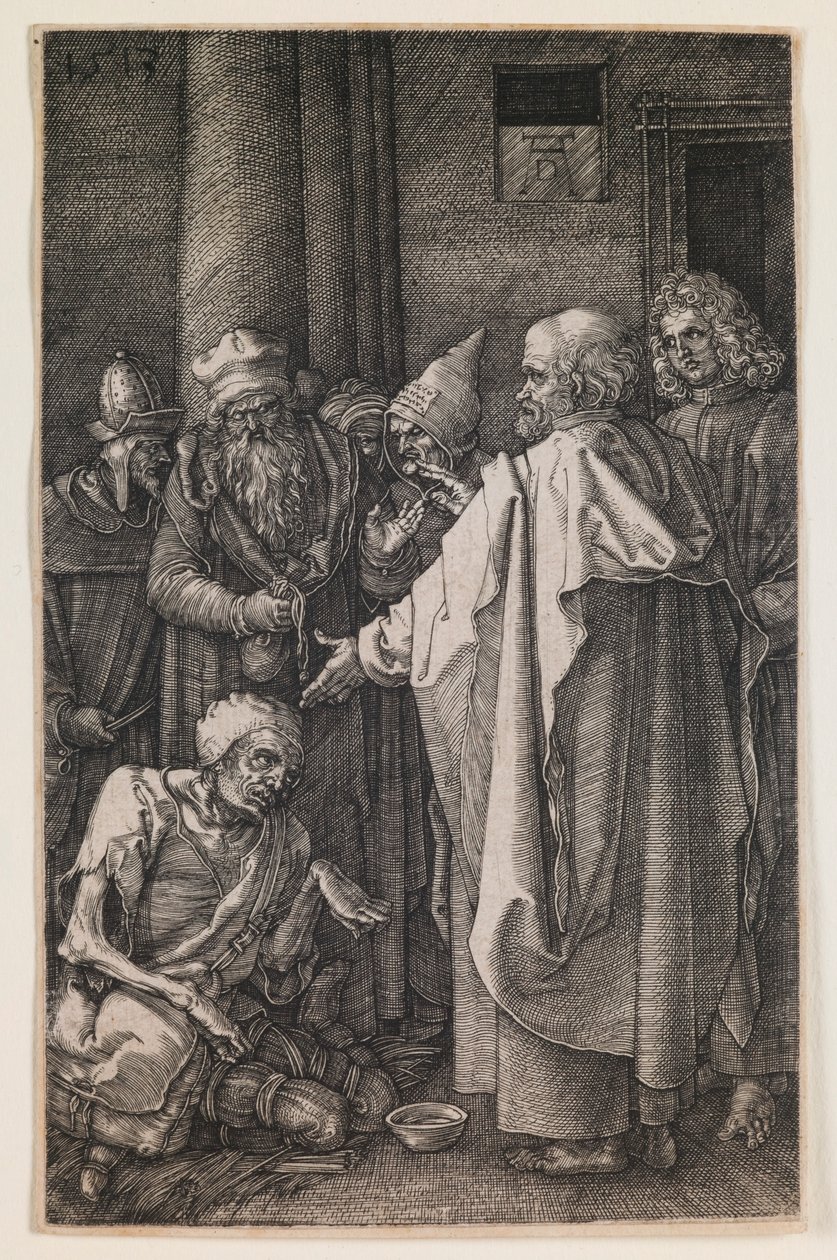 St. Peter og St. John ved Tempelporten, fra serien "The Engraved Passion" af Albrecht Dürer