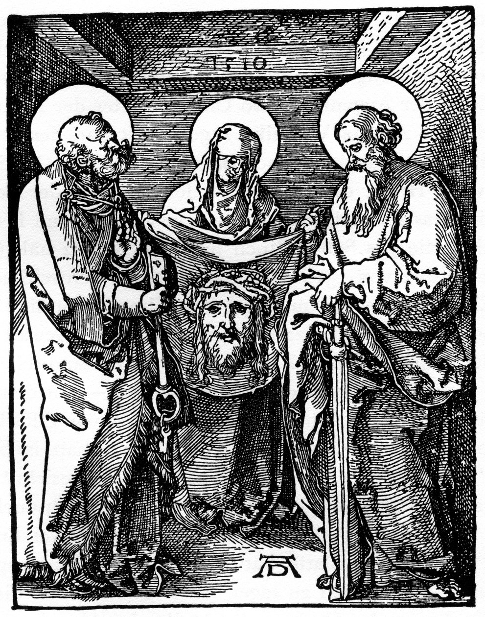 Sankt Veronica med Sudarium mellem Sankt Peter og Paul, 1510, 1936 af Albrecht Dürer