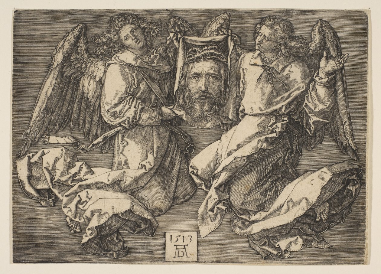 Svededug holdt af to engle af Albrecht Dürer