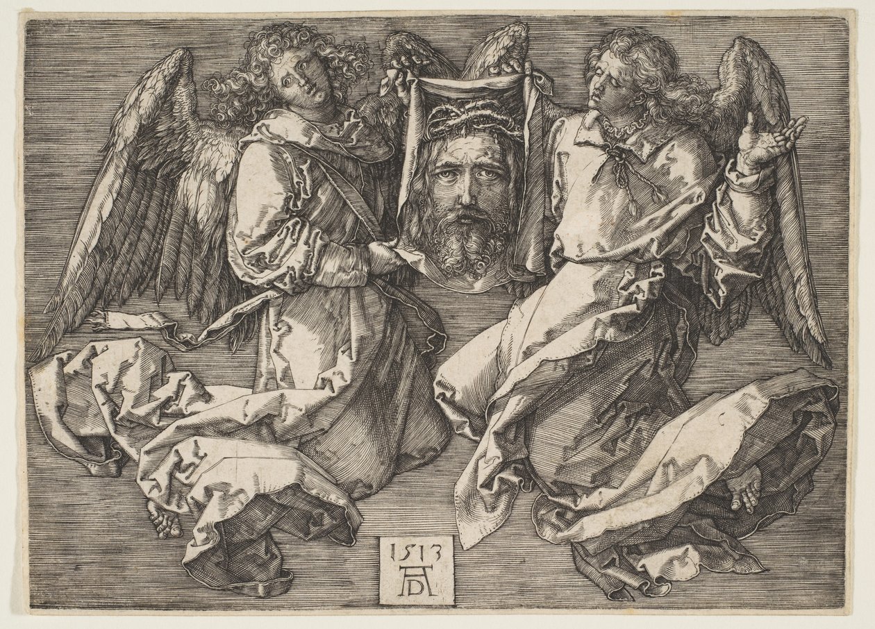 Svededug holdt af to engle af Albrecht Dürer