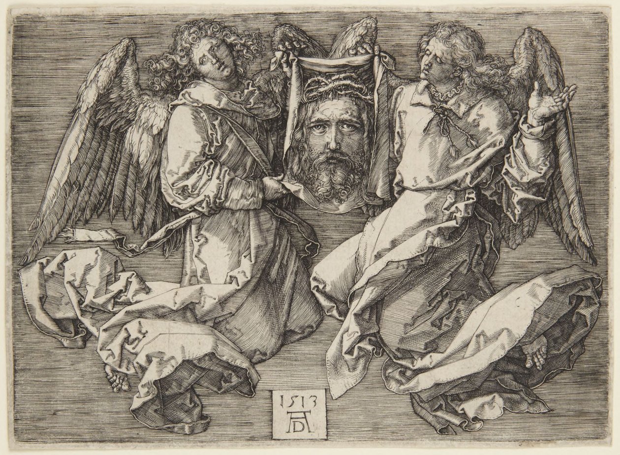 Svededug holdt af to engle af Albrecht Dürer