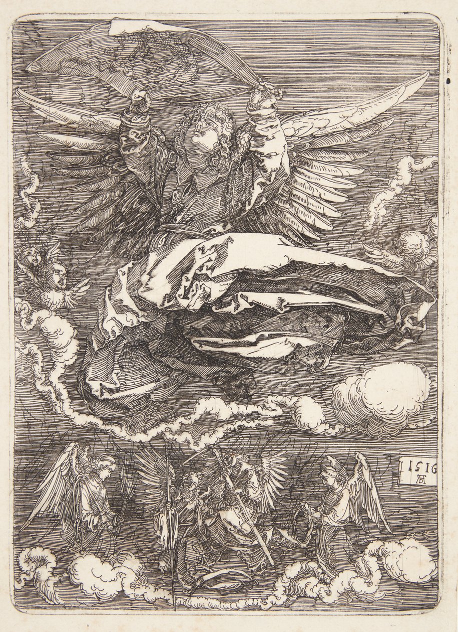 Sudarium spredt ud af en engel af Albrecht Dürer