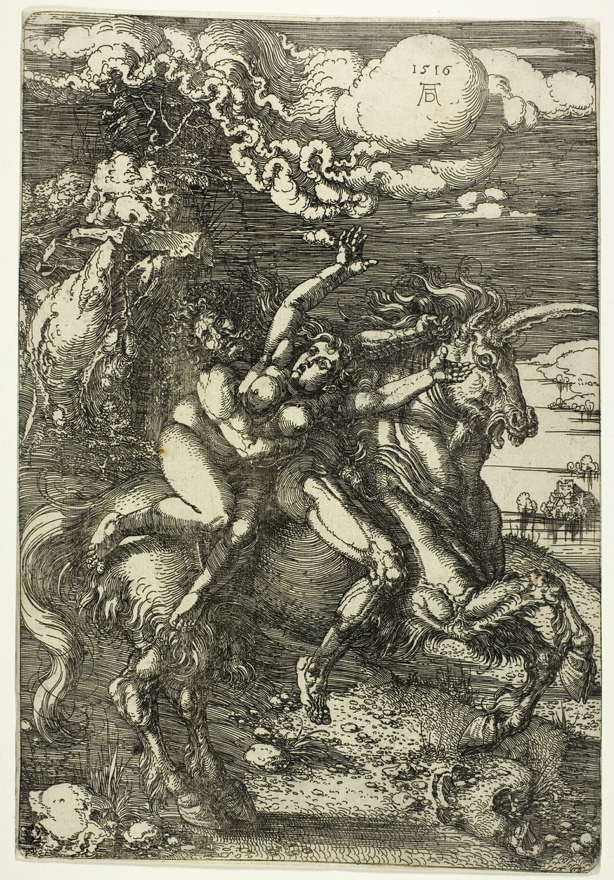 Bortførelsen af proserpin på en enhjørning af Albrecht Dürer