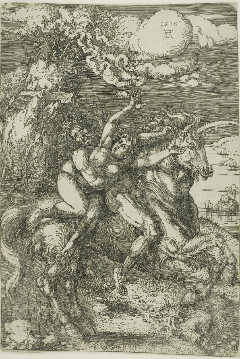 Bortførelsen af proserpin på en enhjørning af Albrecht Dürer