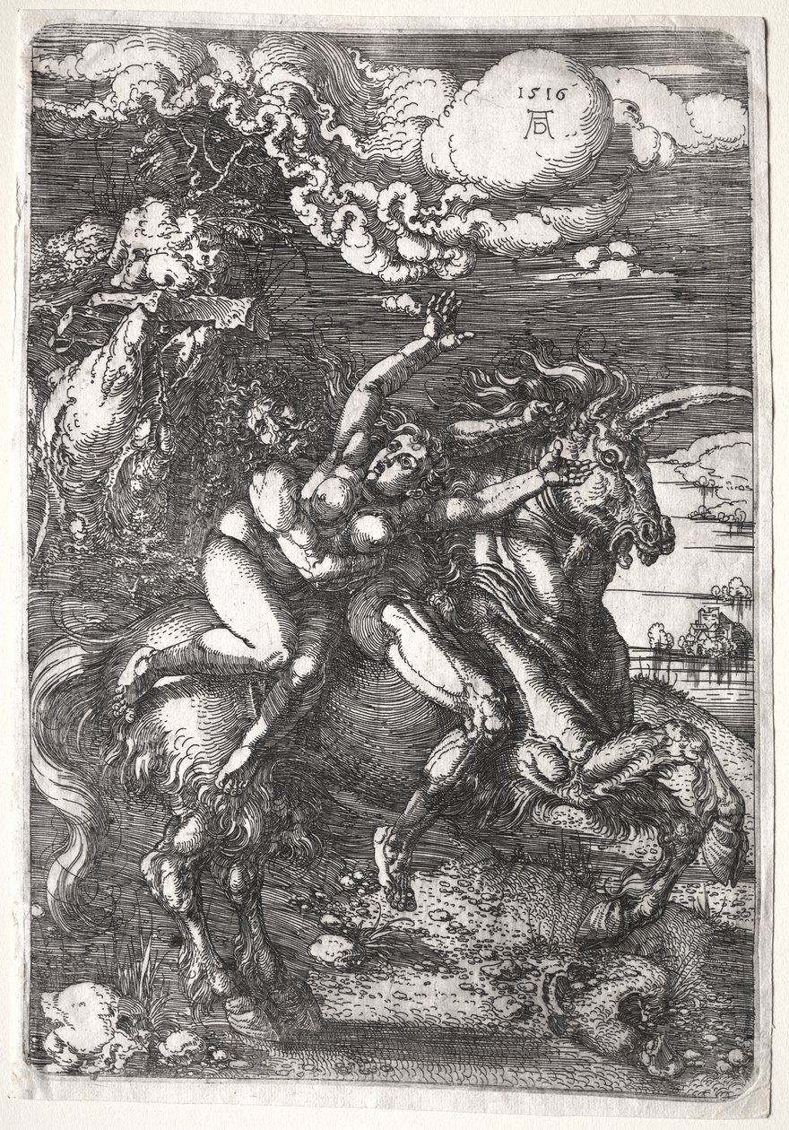 Bortførelsen på en enhjørning af Albrecht Dürer