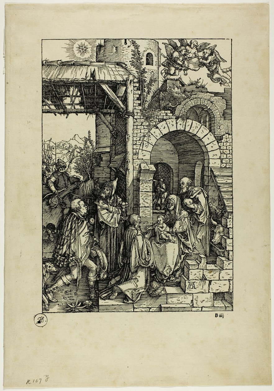 Magiernes tilbedelse, fra Jomfruens liv af Albrecht Dürer