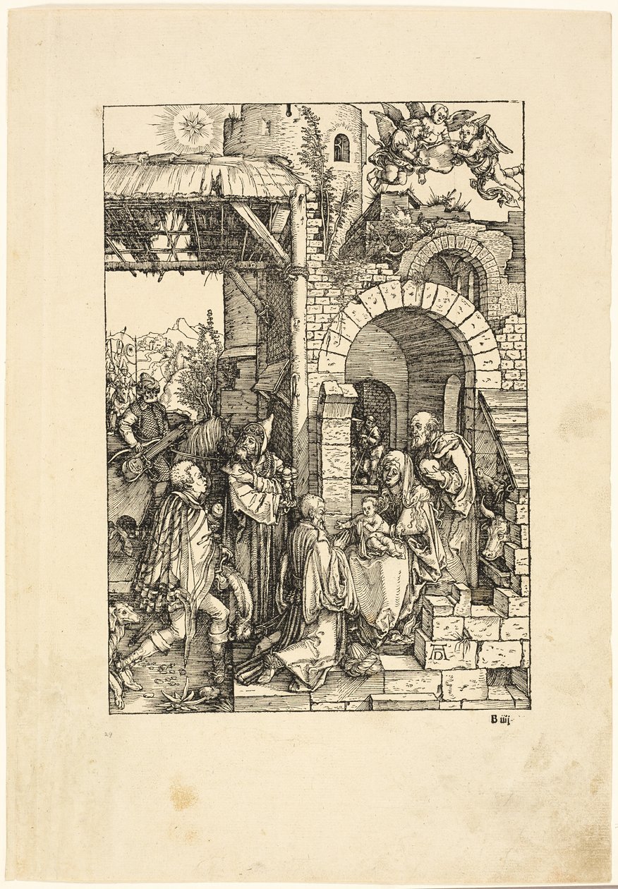 Magiernes tilbedelse, fra Jomfruens liv af Albrecht Dürer