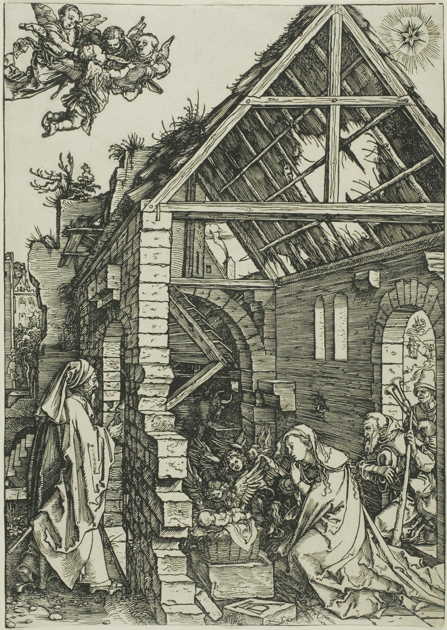 Hyrdernes tilbedelse, fra Jomfruens liv af Albrecht Dürer