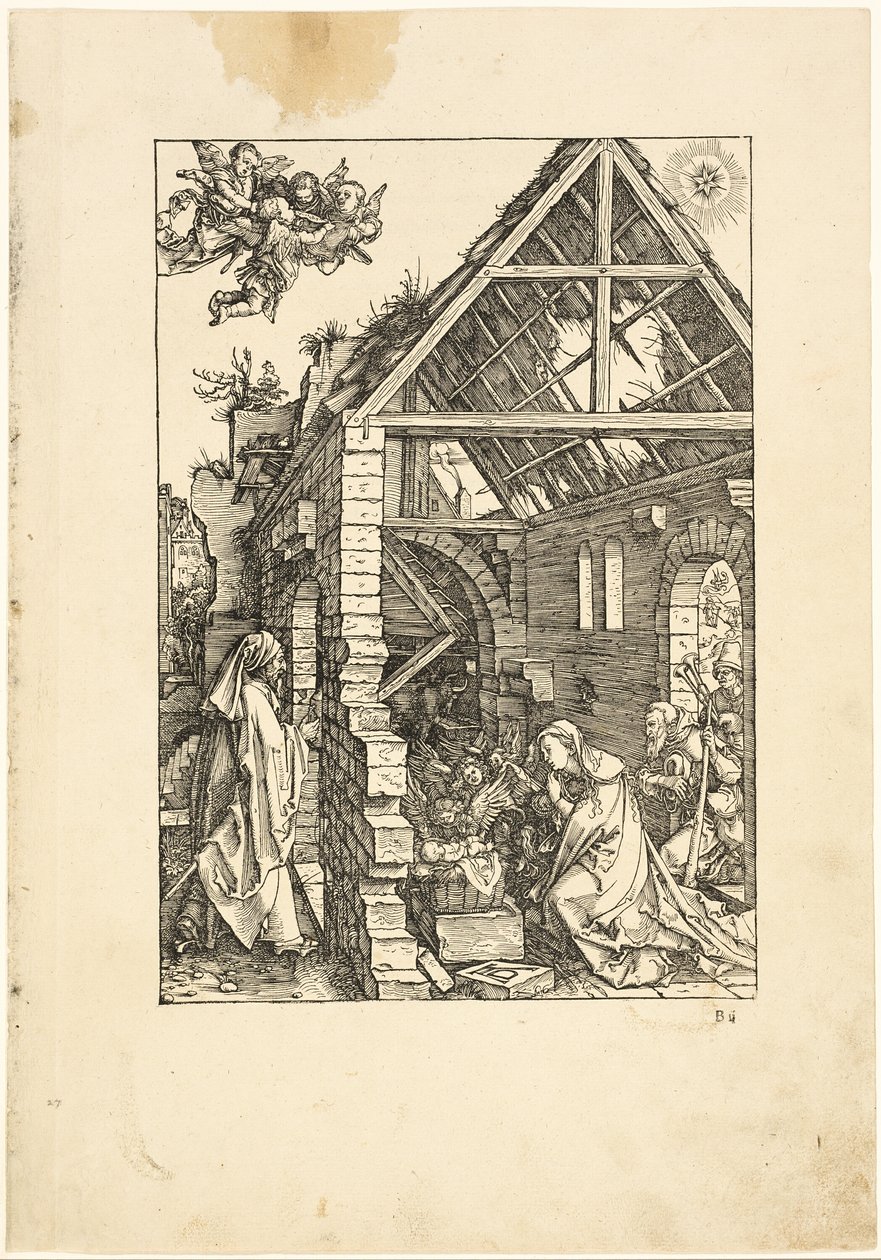 Hyrdernes tilbedelse, fra Jomfruens liv af Albrecht Dürer