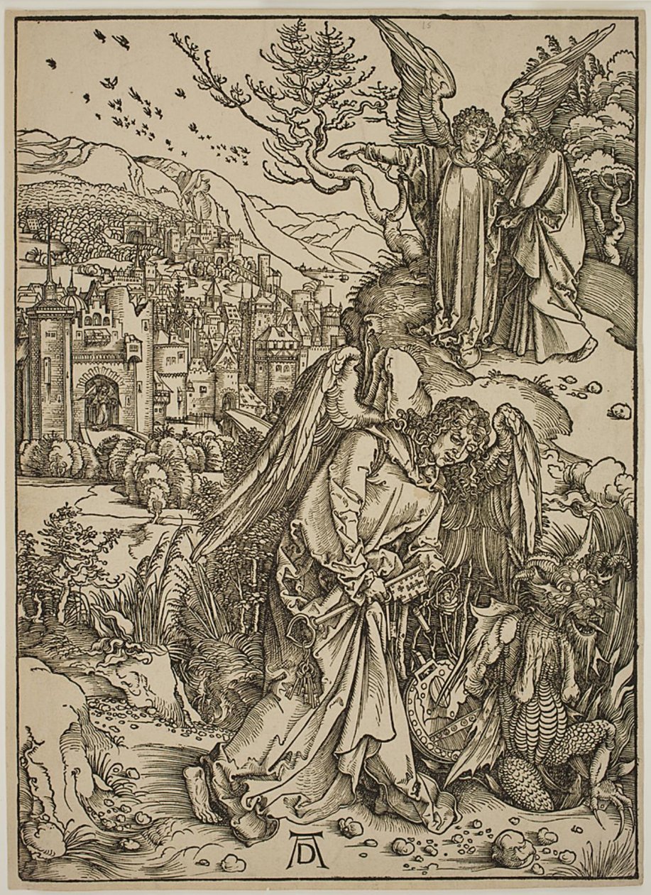Englen, der viser Johannes det nye Jerusalem af Albrecht Dürer