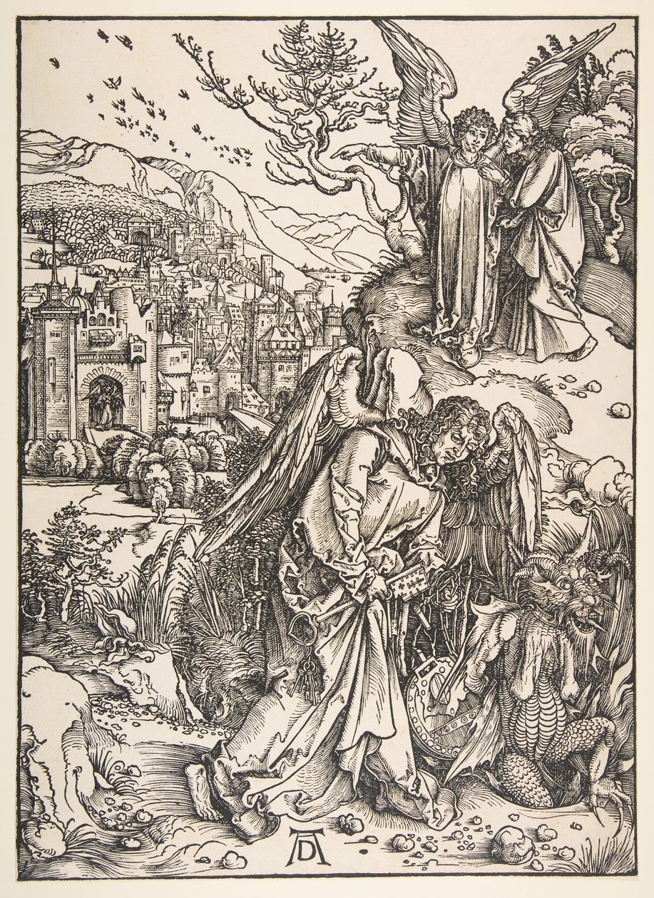 Englen med nøglen til det bundløse hul, 1511. af Albrecht Dürer