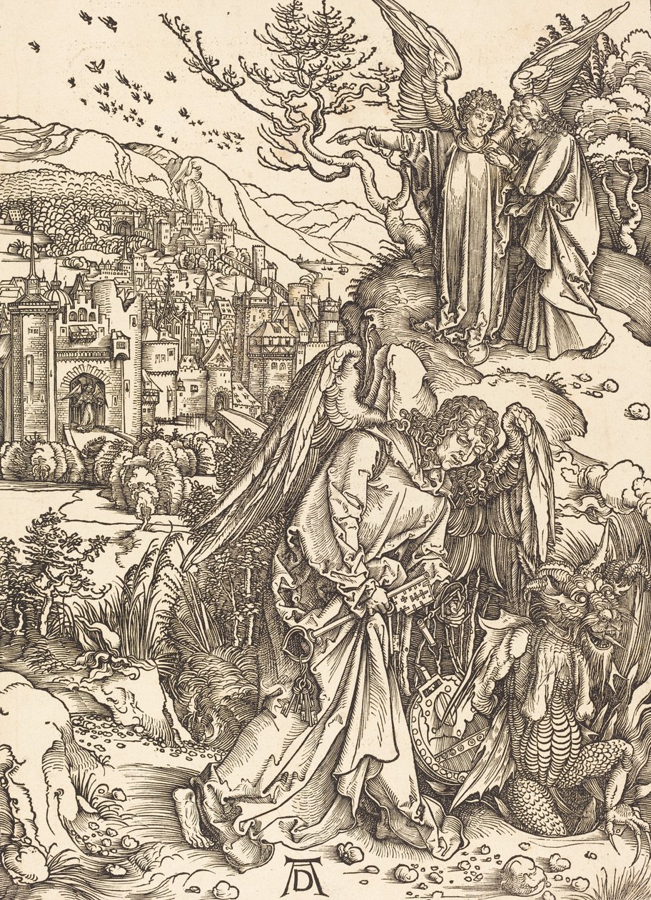 Englen med nøglen til det bundløse hul, 1498. af Albrecht Dürer