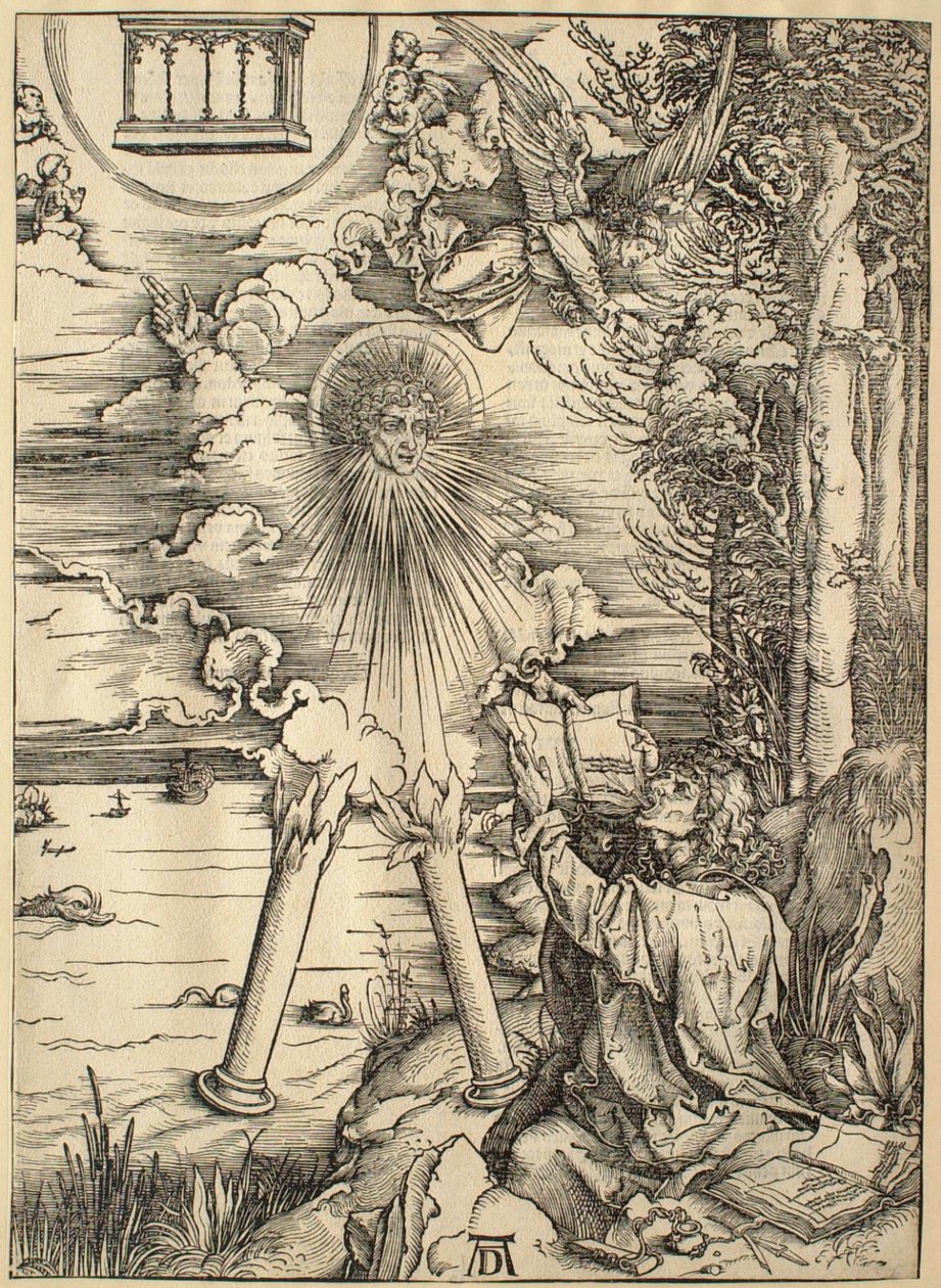 Apokalypsen: Sankt Johannes fortærer bogen af Albrecht Dürer