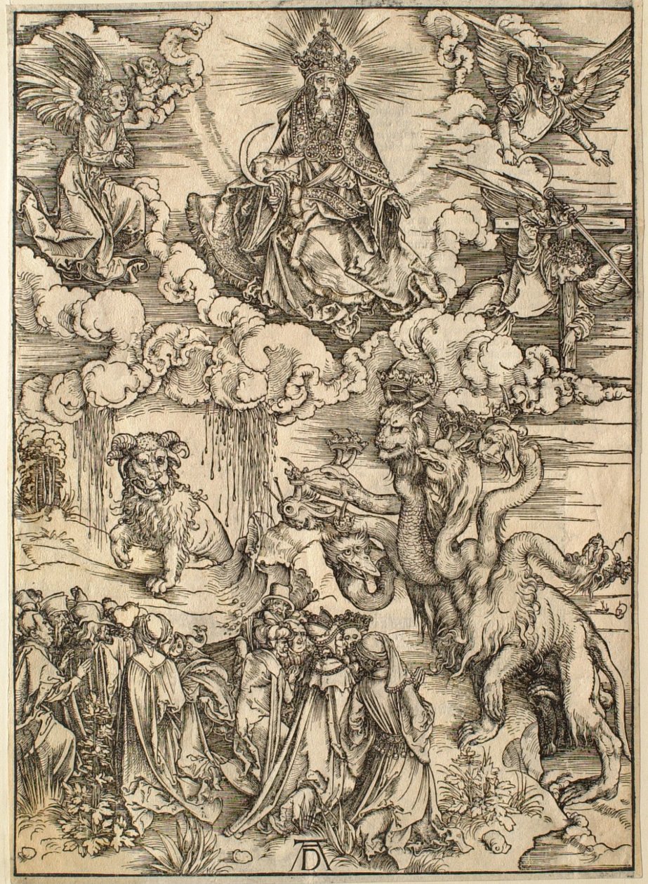 Apokalypsen: Dyret med to horn som et lam af Albrecht Dürer